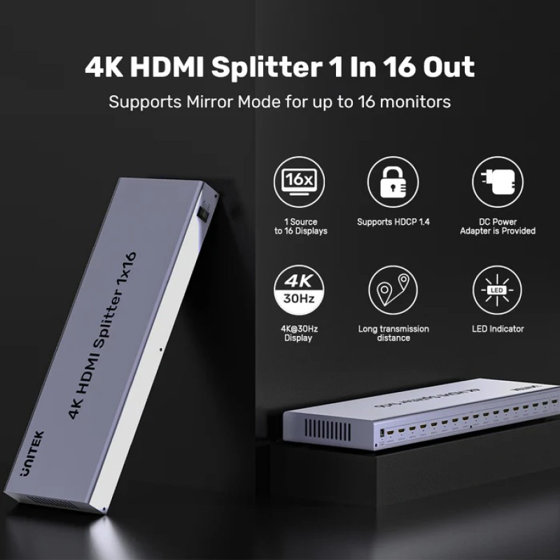 Unitek HDMI Splitter 1x16 4K30Hz V1137A