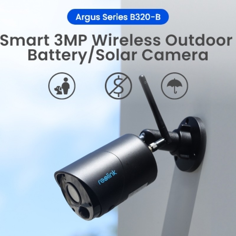 Reolink BUNDLE 3MP ARGUS Eco B320 (Black) + White Solar Panel (25655+24757)