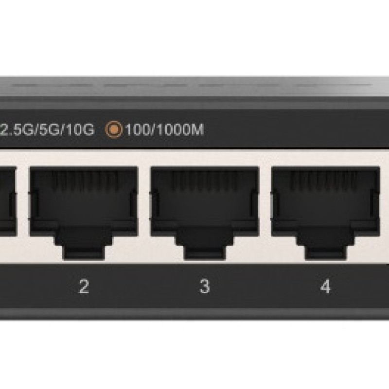 QNAP 6-Port Multi-Gig Unmanaged Switch with 4x 2.5GbE & 2x 10GbE RJ45 Ports QSW-2104-2T-R2
