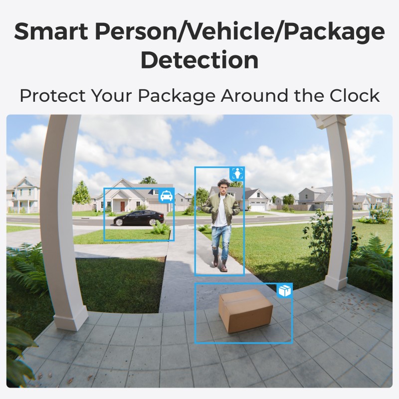 Reolink BP Battery Video Doorbell 4MP Black with Chime and 64GB MicroSD (D340B)