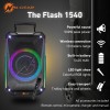 N-Gear FLASH1540 15'' Portable Karaoke Speaker with 1x Wireless Mic LED Lights USB & BT