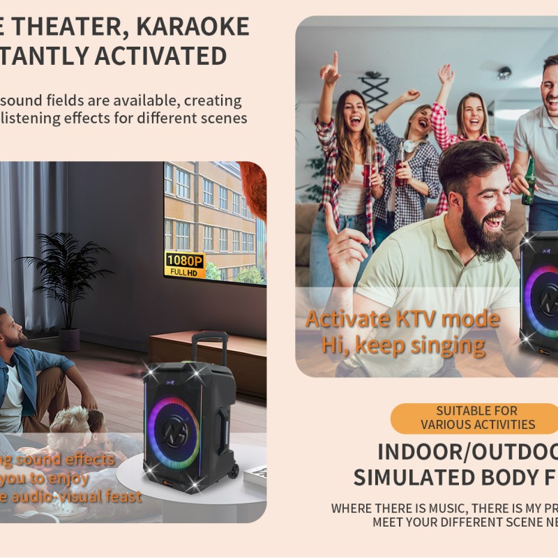 N-Gear FLASH1040 10'' Portable Karaoke Speaker with 1x Wireless Mic LED Lights USB & BT