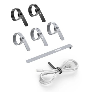 Unitek Cable Organizer Silicone FlexiTies 5pk (2xBlack 3xGrey) 135x10mm OT1095A