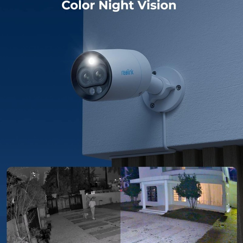Reolink RLC-81MA (P330M) 8MP POE IP Bullet Spotlight Camera Dual Wide Angle & Telephoto Lens