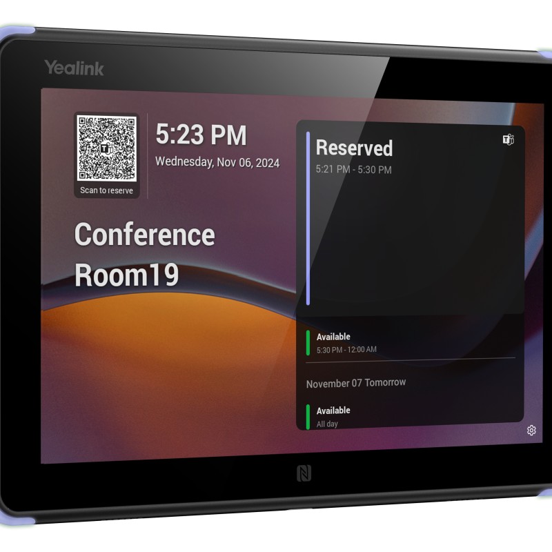 Yealink Teams Room Scheduling Panel for Booking & Status with 8'' Touch, PoE, Wi-Fi/BT, RFID/NFC RoomPanelE2