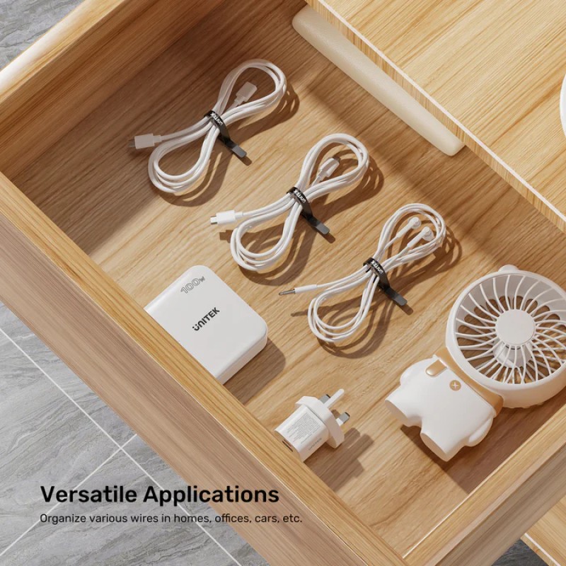 Unitek Cable Organizer Silicone FlexiTies 5pk (2xBlack 3xGrey) 135x10mm OT1095A