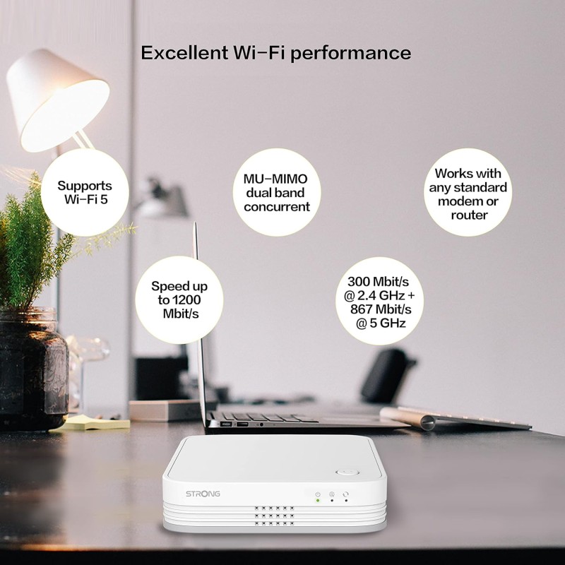 Strong Mesh AC1200 Whole Home Wi-Fi Mesh System (3 Pack) MESHTRI1200UK