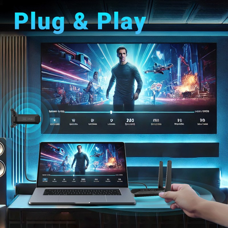 MINIX NEO B14 Wireless Display Adapter HDMI to Quad HDMI Displays 1080p 50m