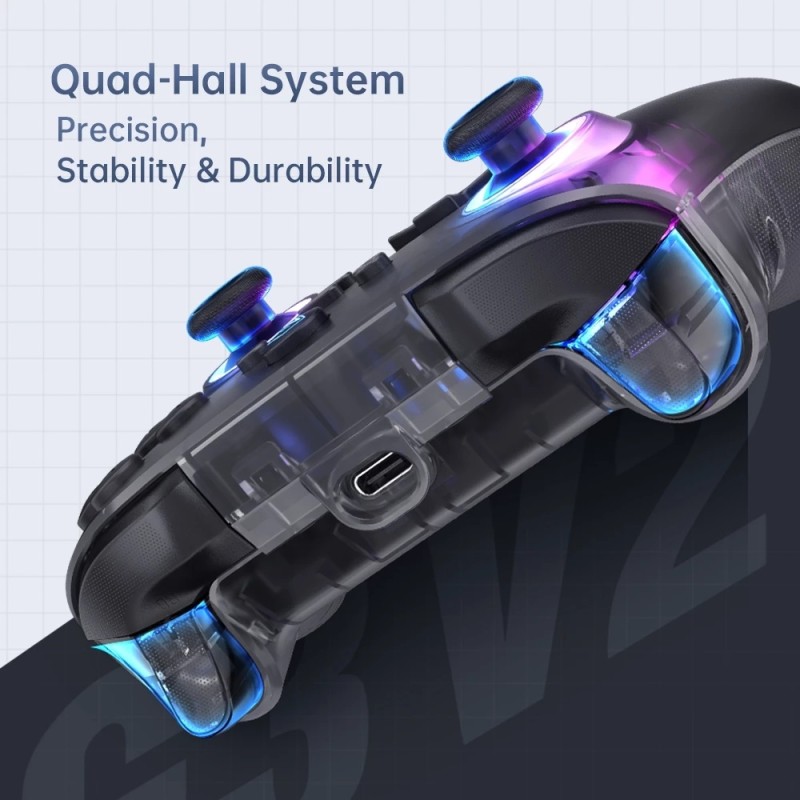 Machenike PC Gamepad G3 V2 Tri-mode 2.4GHz-BT-USB C With Charging Base