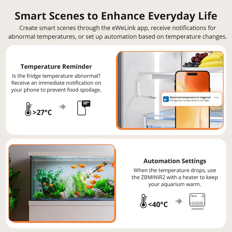 Sonoff Zigbee Smart Temperature Sensor IP65 for Outdoor with Water Probe SNZB-02LD