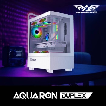 Armaggeddon Gaming Case M-ATX AQUARON Duplex White (310mm VGA)