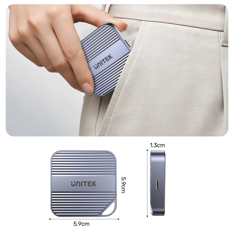 Unitek S1244C Card Reader with Magnet to Attach on Laptop/Phone + PD100W + 4K60Hz HDMI + Audio/Microphone