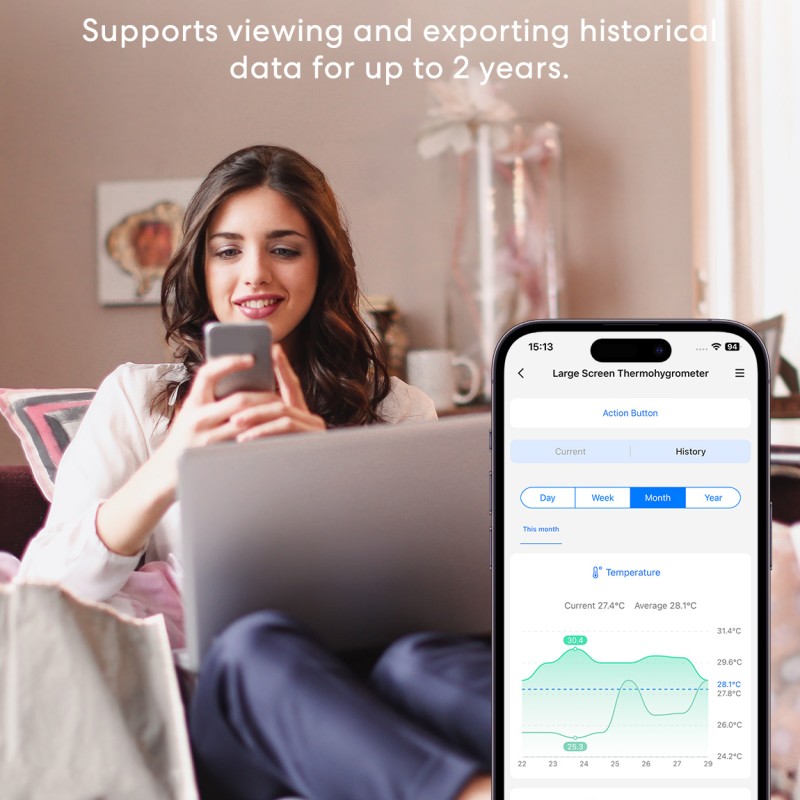 Meross Homekit Smart Temperature & Humidity Sensor (Matter) MS130MA-EU