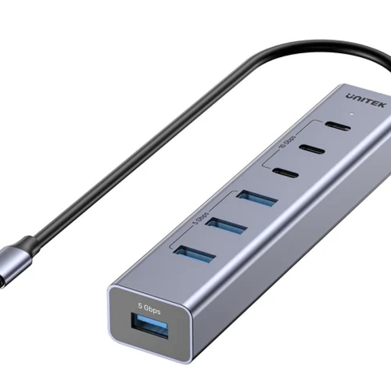 Unitek H1335A 7-Port USB-C Hub with 3xUSB-C 4xUSB-A & Power Supply