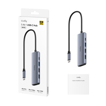 Cudy Hub USB-C 1xHDMI 4K30Hz/PD100W/3xUSB-A UH405