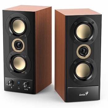 Genius SP-HF800BT 2.0 PC Speakers 20W RMS USB & BT Wood
