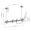 Brateck TV Ceiling Mount Twin 60x40 50kg/Screen 1.58m Lockable LVC03-246TL-02