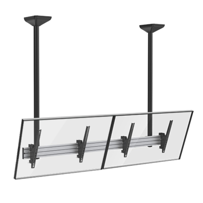 Brateck TV Ceiling Mount Twin 60x40 50kg/Screen 1.58m Lockable LVC03-246TL-02
