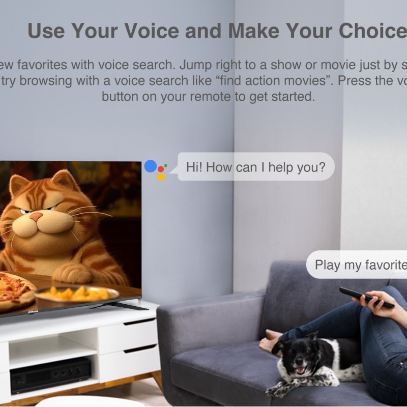 Dahua LTV32-SG100 32'' HD Google TV with HDR10, Dolby Digital Plus & Voice Control Remote