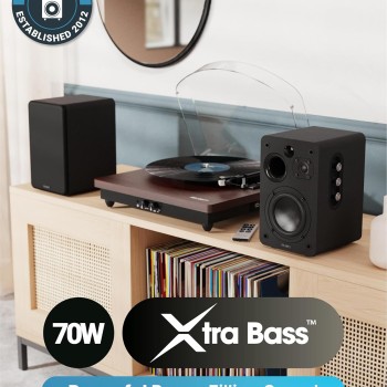 Majority Speakers Active D70X 70W 2.0 BT/USB/Phono/HDMI ARC Black (pair)