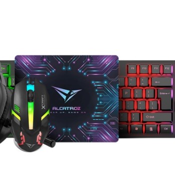 Alcatroz X-Craft 4in1 Gaming Set Keyb+Mouse+Mat+H/set BASECAMP Black