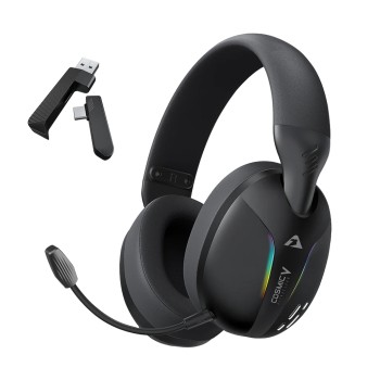 Armaggeddon COSMIC-V Gaming Headset USB+3.5mm+2.4G+BT PU Leather Ultraclear Black