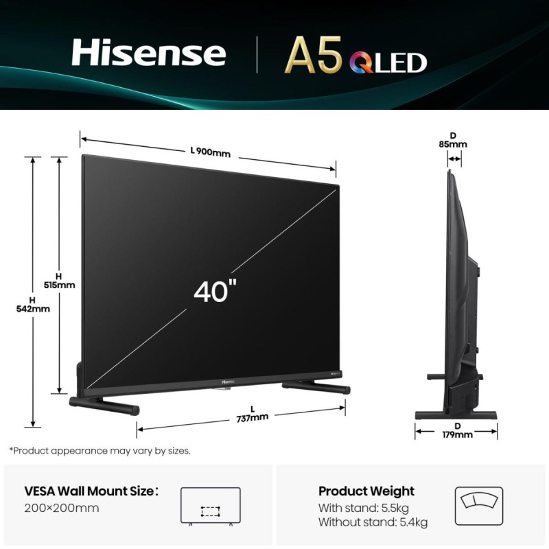 Hisense 40A5Q 40'' Full HD Smart QLED TV