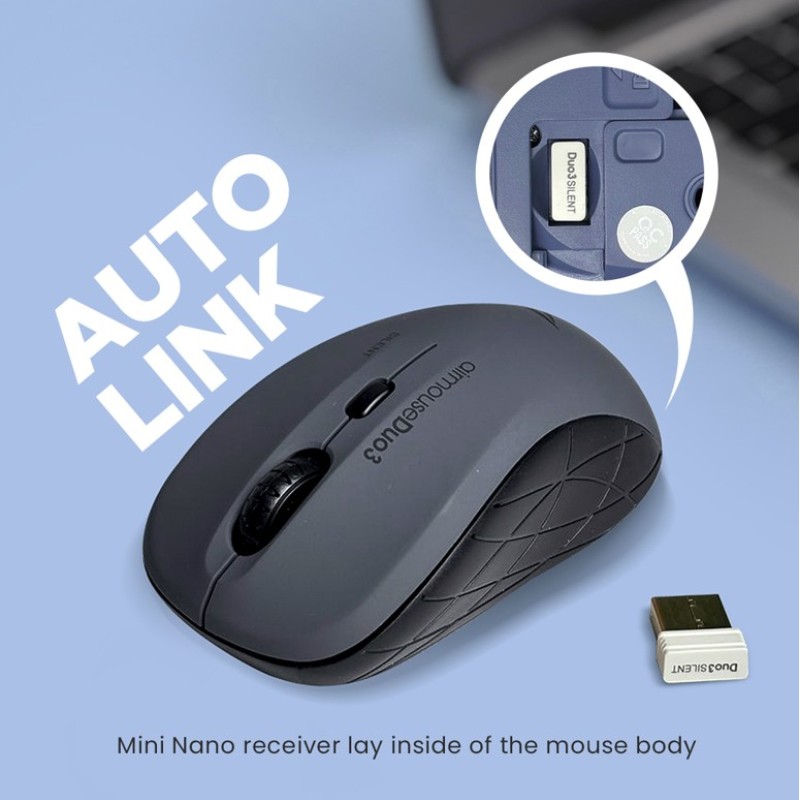 Alcatroz Mouse Wireless & Bluetooth Silent AIRMOUSE DUO 3 Black
