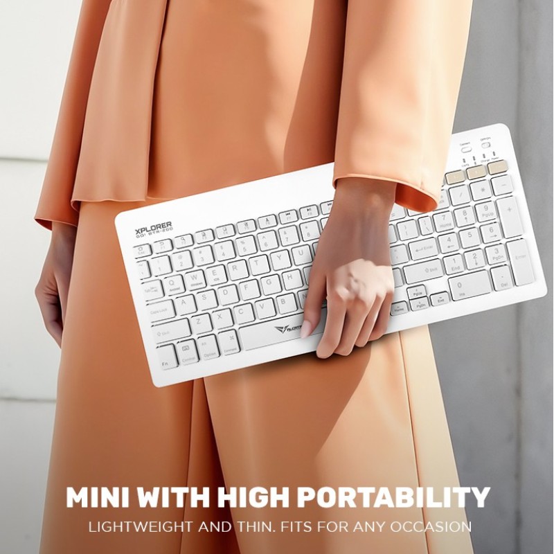 Alcatroz XPLORER GO! BTR 200 Wireless Mini Keyboard 2.4G+BT Mist White