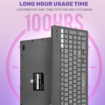 Alcatroz XPLORER GO! BTR 200 Wireless Mini Keyboard 2.4G+BT Slate Black