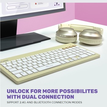 Alcatroz XPLORER GO! BTR 200 Wireless Mini Keyboard 2.4G+BT Mist White