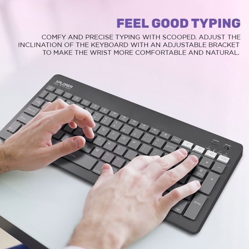 Alcatroz XPLORER GO! BTR 200 Wireless Mini Keyboard 2.4G+BT Mist White