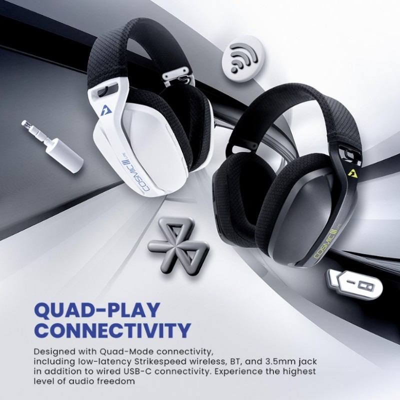 Armaggeddon COSMIC-III LITE Gaming Headset USB+3.5mm+2.4G+BT Fabric Black