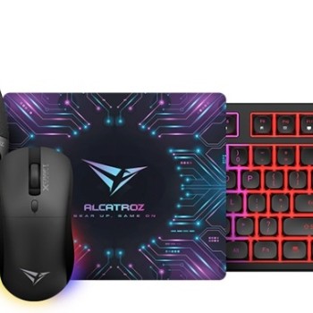 Alcatroz X-Craft 4in1 Gaming Set Keyb+Mouse+Mat+H/set Rechargeable NEXUS Black
