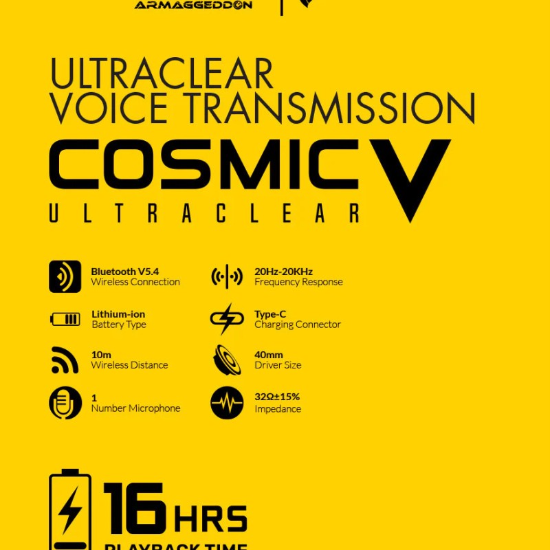 Armaggeddon COSMIC-V Gaming Headset USB+3.5mm+2.4G+BT PU Leather Ultraclear White