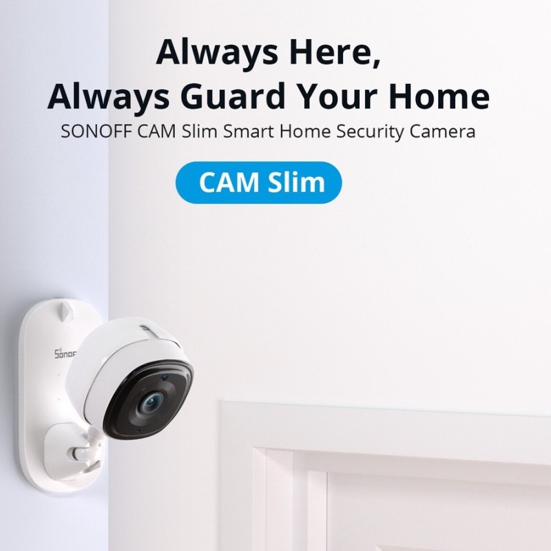 Sonoff Smart WiFi IP Security Camera CAM-Slim (includes 4 ways for mounting magnetic, stick, tripod and screw-in)