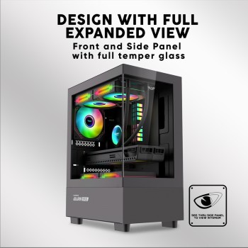 Armaggeddon Gaming Case M-ATX AQUARON Duplex Black (310mm VGA)