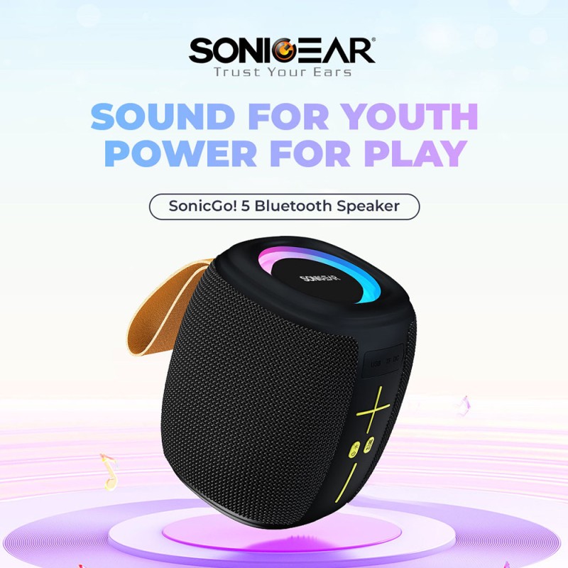 SonicGear Portable Speaker TWS BT/USB/FM/RGB SONICGO! 5 Carbon Black