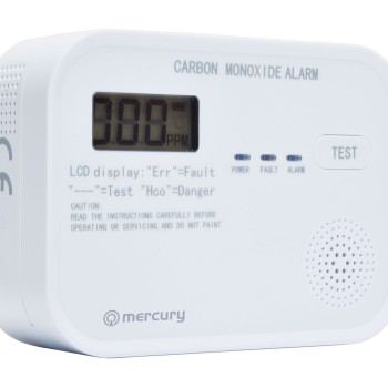 Mercury COD-218A Standalone Carbon Monoxide Alarm with LCD Display showing CO levels 350.139UK Mercury COD-218A Standalone Carbon Monoxide Alarm with LCD Display showing CO levels 350.139UK