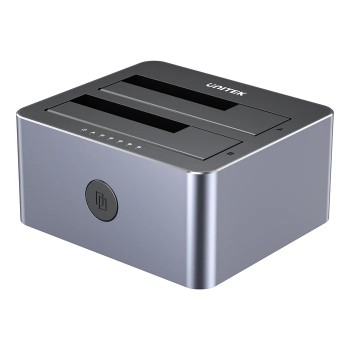 Unitek HDK SATA6G Dual Bay HDD Docking Station Alum 10Gbps Grey Y-3027 (UK)