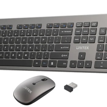 Unitek IT Keyboard & Mouse Combo Wireless 2.4GHz English SlimDuo T054 Space Grey