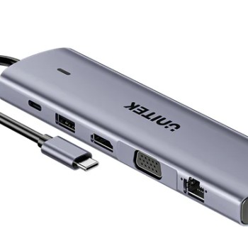 Unitek D1113B USB-C Hub USB3.0 HDMI/VGA, Gigabit Lan, SD Card, Audio & PD100W