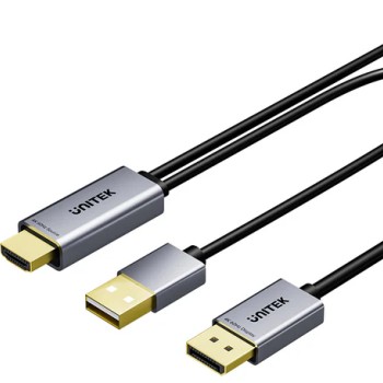Unitek HDMI to DisplayPort Cable 4K60Hz 1.8m with USB Power Cable V1714