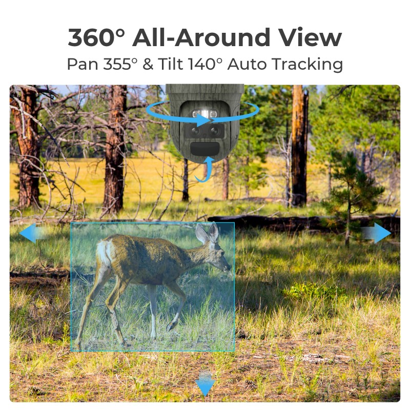 Reolink BP4G Outdoor Battery Camera 4K Trackmix LTE (G770-C) (Camo) Bundle