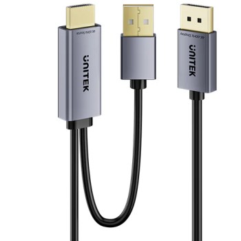 Unitek HDMI to DisplayPort Cable 4K60Hz 1.8m with USB Power Cable V1714