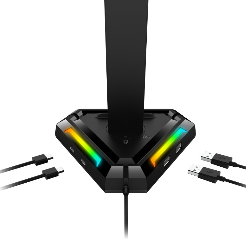 Genius Gaming Headphone LED Stand with USB Hub GX-UH100