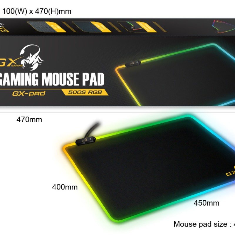 Genius Gaming Mousepad with LED Lights 45x40cm GX-Pad 500S RGB