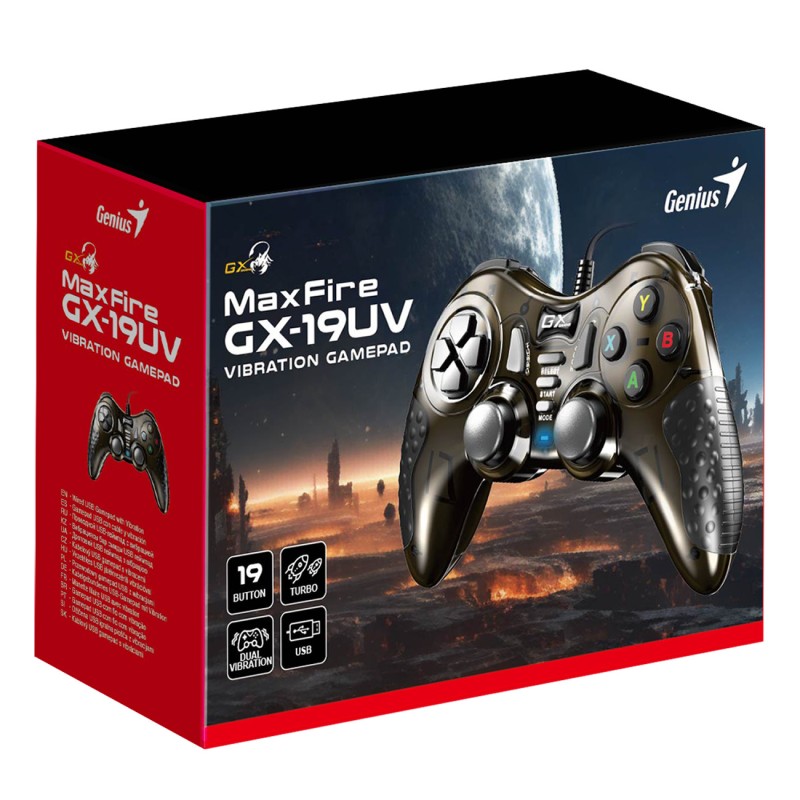 Genius Gaming Gamepad Dual Vibration-19 Buttons PC/PS3/PS4 GX-19UV