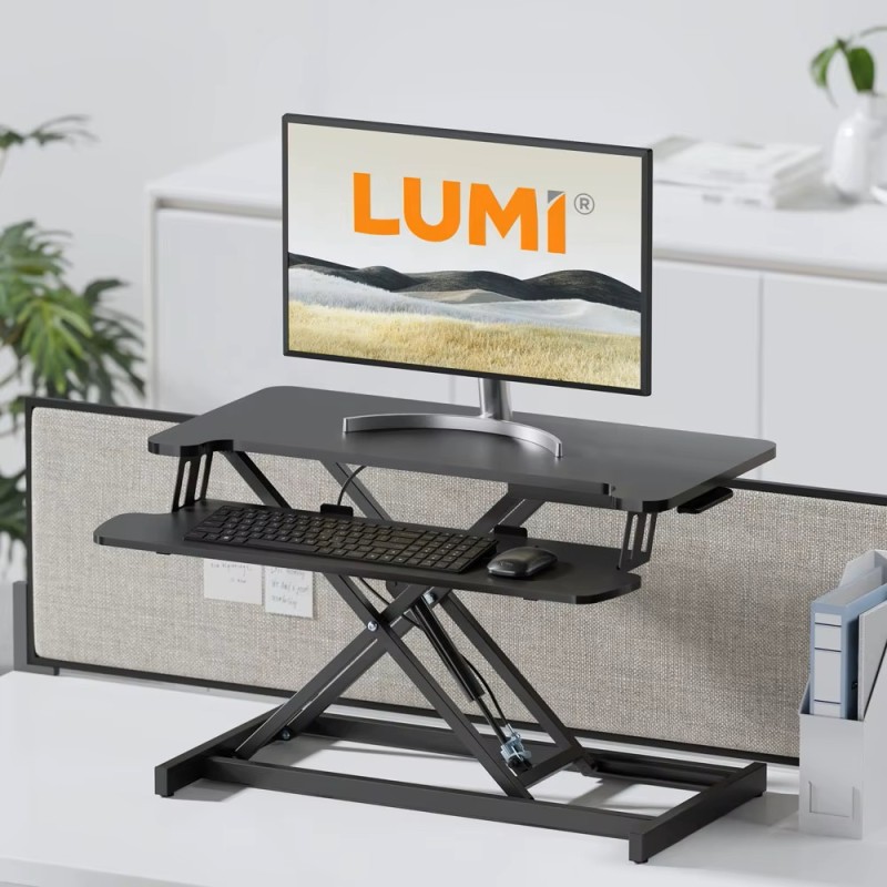 Brateck DWS37-01 Sit Stand Gas Spring Desk Workstation Max Height 51cm