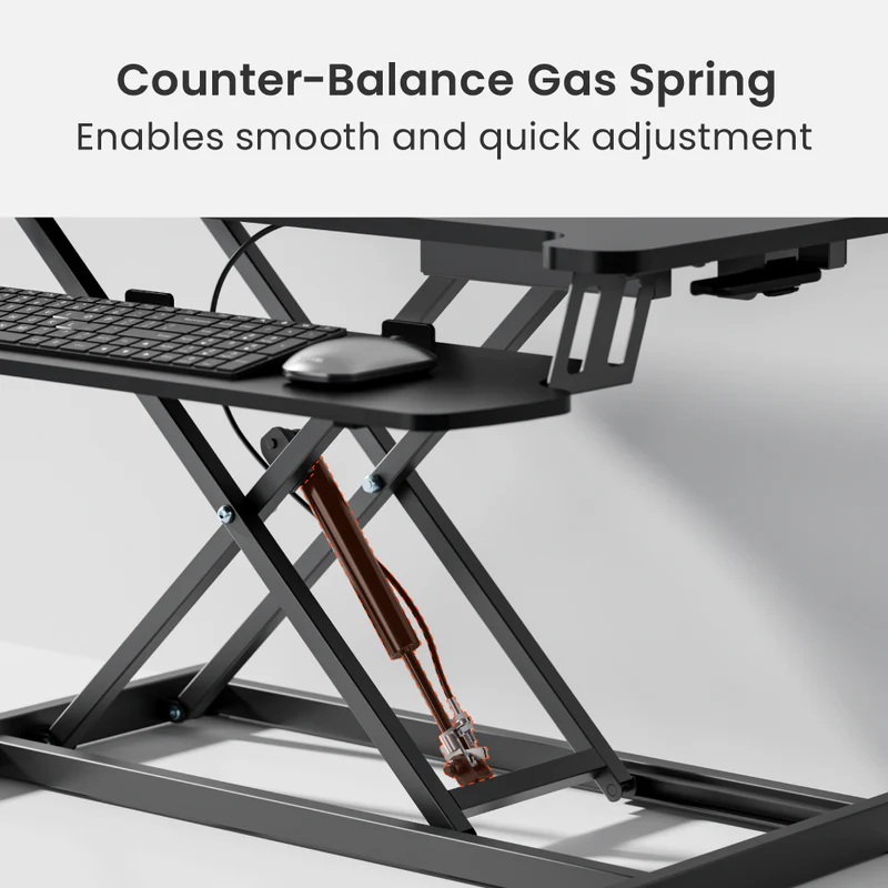 Brateck DWS37-01 Sit Stand Gas Spring Desk Workstation Max Height 51cm